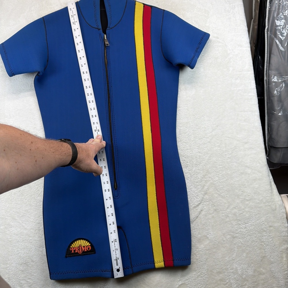 Vintage Primo Shorty Wetsuit Blue Neoprene Front‎ Zip Surf Dive Springsuit - Picture 5 of 12